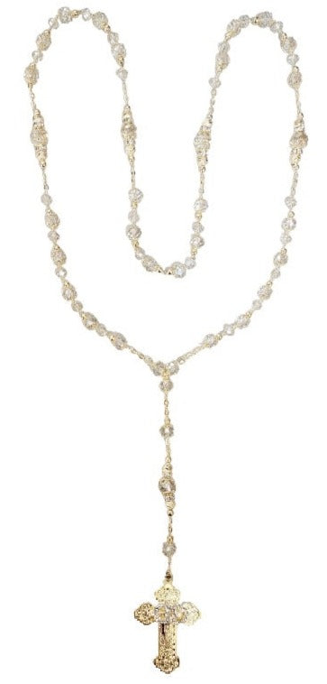 Gold Crystal Bead Wedding Rosary