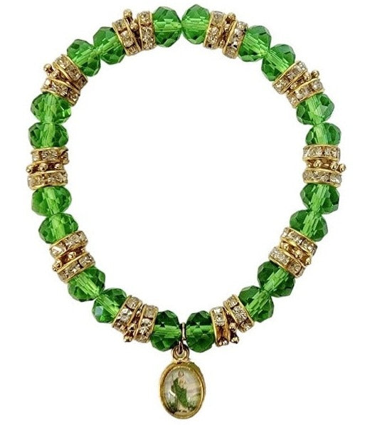 Saint Jude Crystal Stretch Bracelet