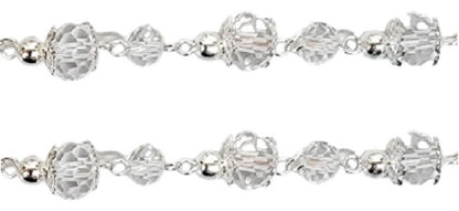 Silver Crystal Bead Wedding Rosary