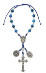 Miraculous with Saint Benedict and Saint Michael/Guardian Angel Medal Marble Cord Car Rosary