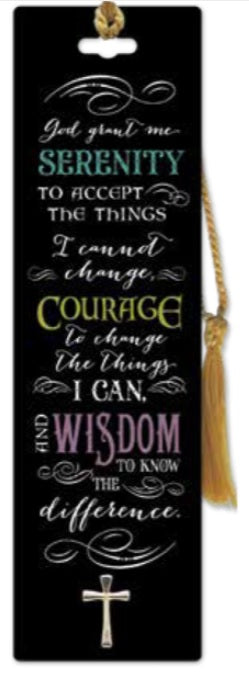 Serenity Prayer Bookmark with Cross Pin