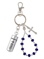 Holy Water with Hematite One Decade Rosary Key Chain (MORE COLORS)
