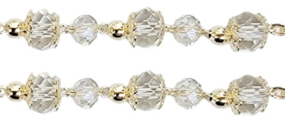 Gold Crystal Bead Wedding Rosary
