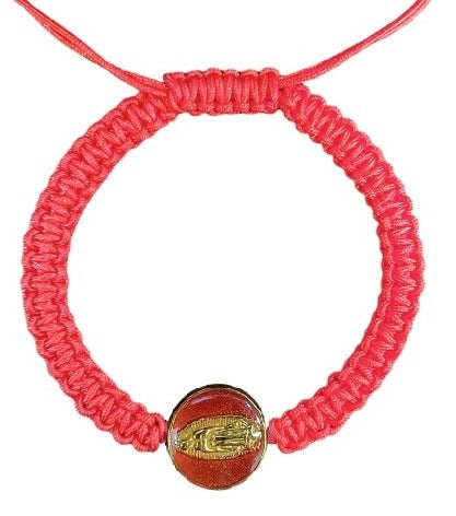 Our Lady of Guadalupe Double Sided Round Medal Cord Bracelet (MORE COLORS)