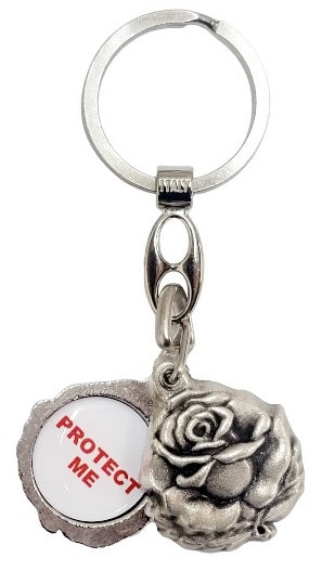 Assorted Saint Double Sided Rose Key Chain (MORE SAINTS)