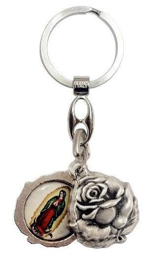 Assorted Saint Double Sided Rose Key Chain (MORE SAINTS)