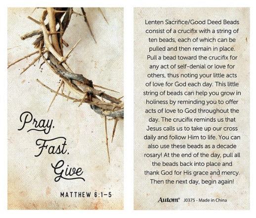 Pray Fast Give Lenten One Decade Good Deed Rosary