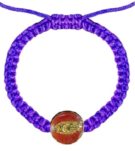 Our Lady of Guadalupe Double Sided Round Medal Cord Bracelet (MORE COLORS)