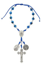 Miraculous with Saint Benedict and Saint Michael/Guardian Angel Medal Marble Cord Car Rosary