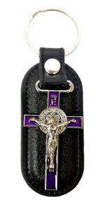 Benedict Crucifix Leather Key Chain (MORE COLORS)