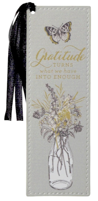 Gratitude Faux Leather Bookmark