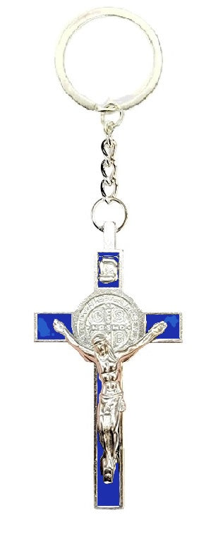 Saint Benedict Epoxy Crucifix Key Chain (MORE COLORS)