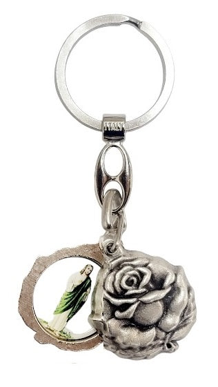 Assorted Saint Double Sided Rose Key Chain (MORE SAINTS)