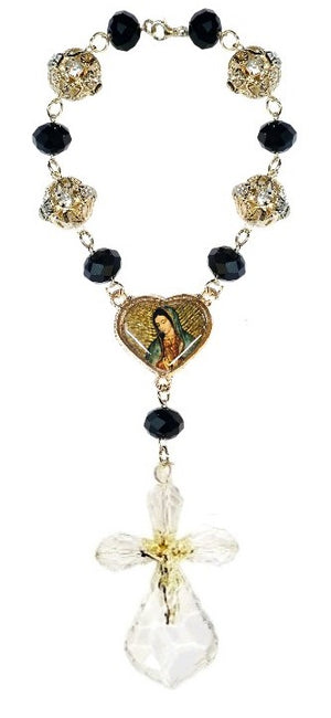 Our Lady of Guadalupe/Saint Jude Crystal Car Rosary (MORE COLORS)