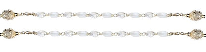 Our Lady of Guadalupe Opaque White Bead with Crystal Rosary