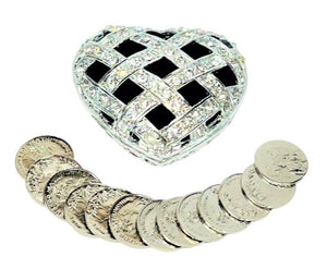Heart Shaped Diamond Wedding Box with Coins (MORE COLORS)