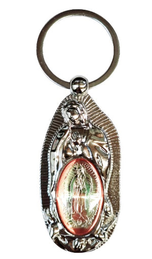 Our Lady of Guadalupe Silver Silhouette Key Chain (MORE COLORS)