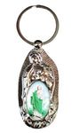 Our Lady of Guadalupe Silver Silhouette Key Chain with Saint Jude