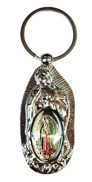 Our Lady of Guadalupe Silver Silhouette Key Chain (MORE COLORS)