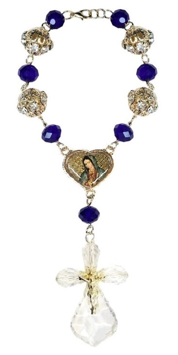 Our Lady of Guadalupe/Saint Jude Crystal Car Rosary (MORE COLORS)