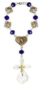 Our Lady of Guadalupe/Saint Jude Crystal Car Rosary (MORE COLORS)