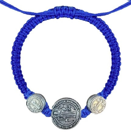 Saint Benedict 3 Medal Cord Bracelet (MORE COLORS)
