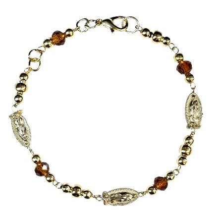 Our Lady of Guadalupe 3 Medal Bracelet