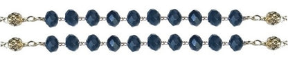Our Lady of Sorrows Dark Midnight Blue Crystal Rosary