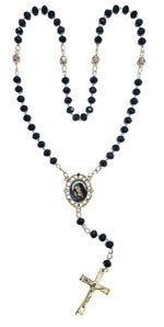 Our Lady of Sorrows Dark Midnight Blue Crystal Rosary