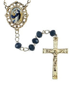 Mary Undoer of Knots Dark Midnight Blue Crystal Rosary