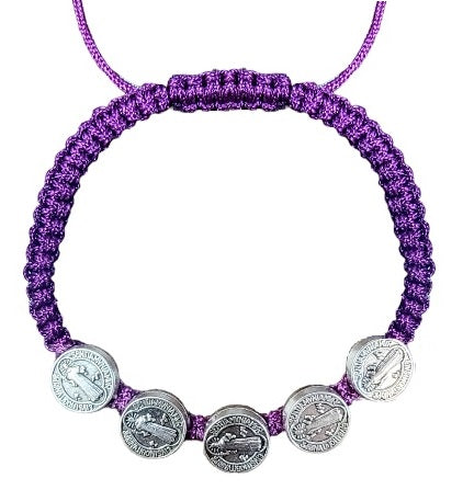 Saint Benedict 5 Medal Cord Bracelet (MORE COLORS)
