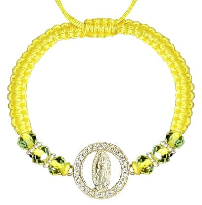 Our Lady of Guadalupe Cut Out Medal Cord Bracelet (MORE COLORS)