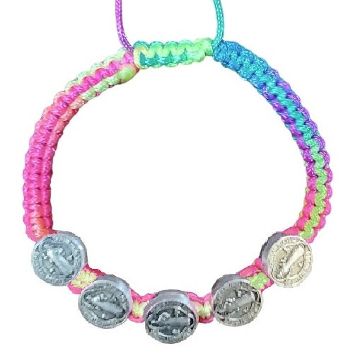 Saint Benedict 5 Medal Cord Bracelet (MORE COLORS)