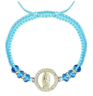 Our Lady of Guadalupe Cut Out Medal Cord Bracelet (MORE COLORS)