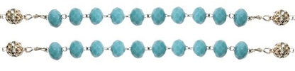 Our Lady of Fatima Aqua Blue Crystal Rosary