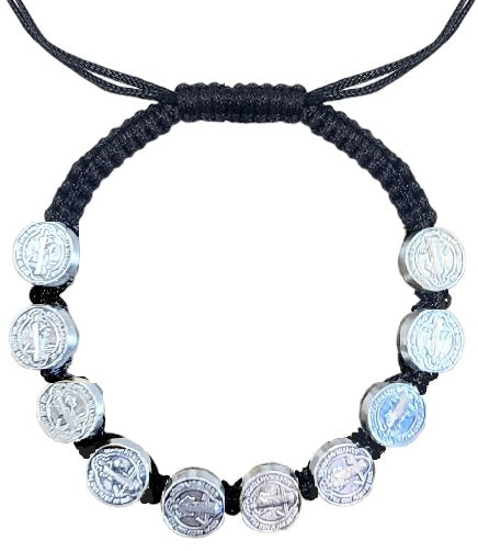 Saint Benedict 10 Medal Cord Bracelet (MORE COLORS)