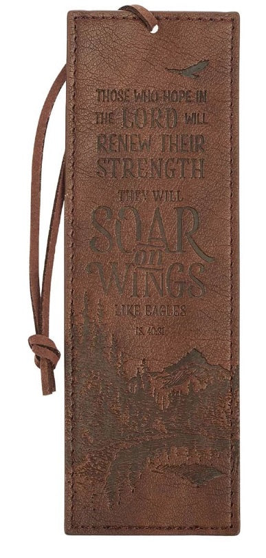 They Will Soar on Wings Like Eagles Faux Leather Bookmark