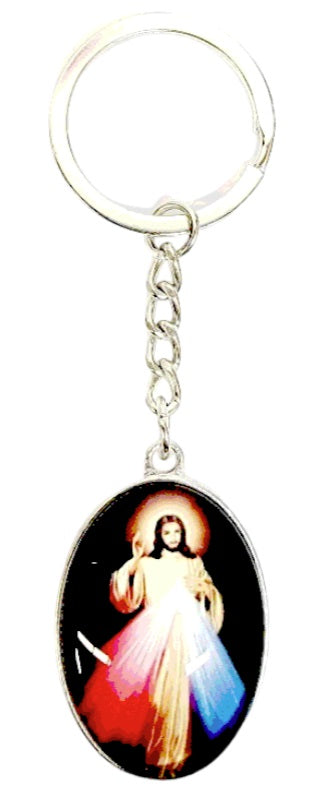 Assorted Saint Oval Bubble Double Sided Key Chain (MORE SAINTS)