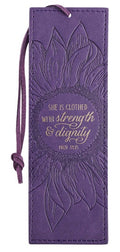 She Is Clothed with Strength Faux Leather Bookmark