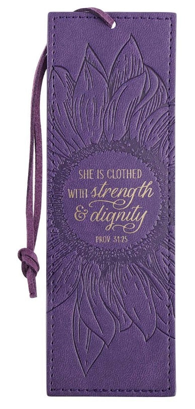 She Is Clothed with Strength Faux Leather Bookmark