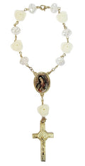 Rose Bead Car Rosary (MORE SAINTS)