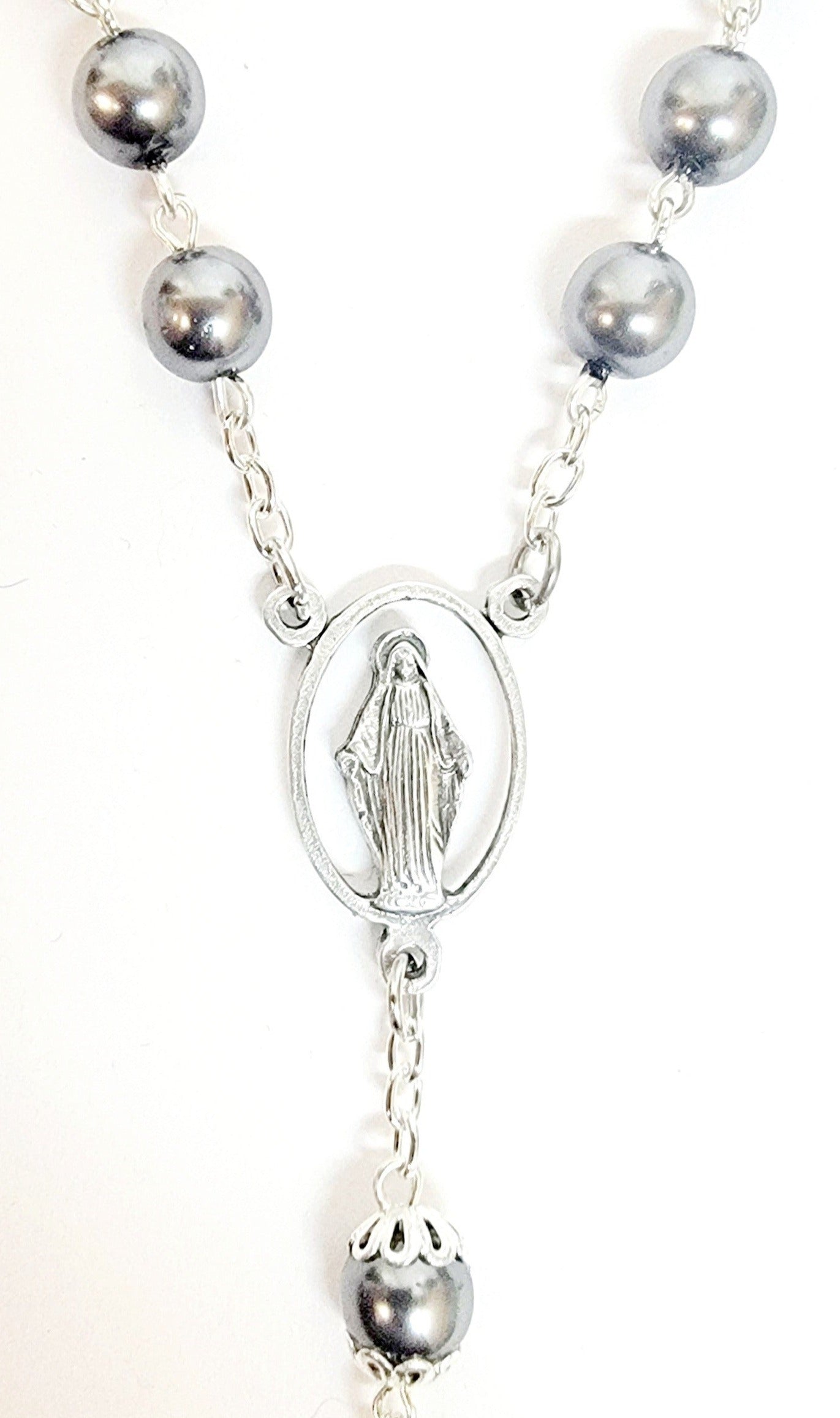 Miraculous 7MM Imitation Hematite Rosary