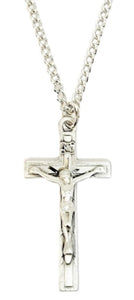 24" Crucifix Pewter Necklace