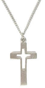 18" Pewter Cross Necklace (MORE COLORS)