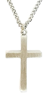 24" Cross Pewter Necklace