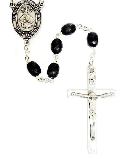 Our Lady of San Juan 7mm Black Wood Rosary