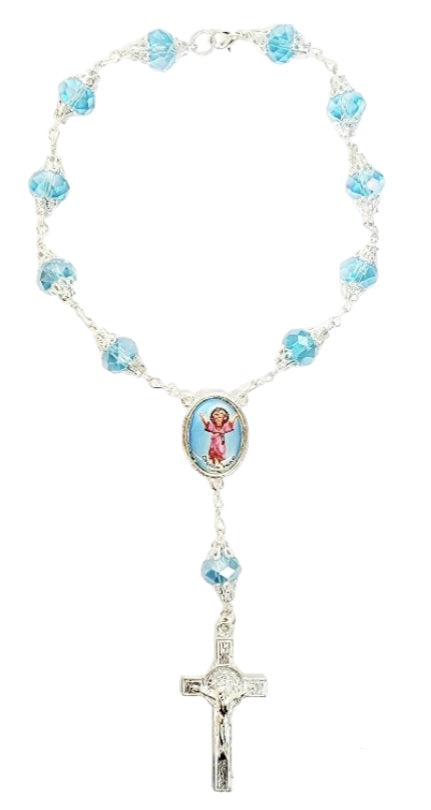 Silver Car Rosary (MORE SAINTS)