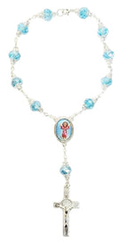 Silver Car Rosary (MORE SAINTS)