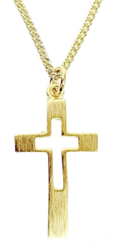 18" Pewter Cross Necklace (MORE COLORS)