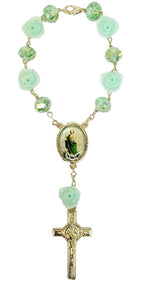 Rose Bead Car Rosary (MORE SAINTS)